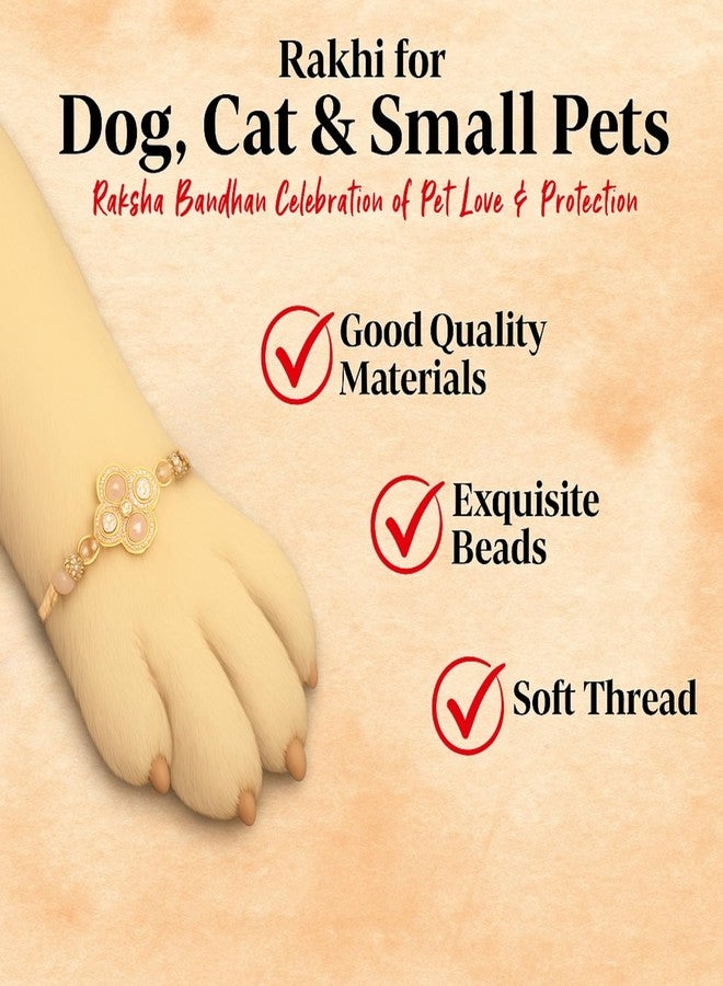 Sage Square Paw Bandhan Rakhi for Dog, Cat & Small Pets | Celebrate Bonds of Love This Raksha Bandhan | Cute Rakhi with Beads, Decorative Threads | Gift for Pet Lovers & Furry Companions (Type 6) - Image 4